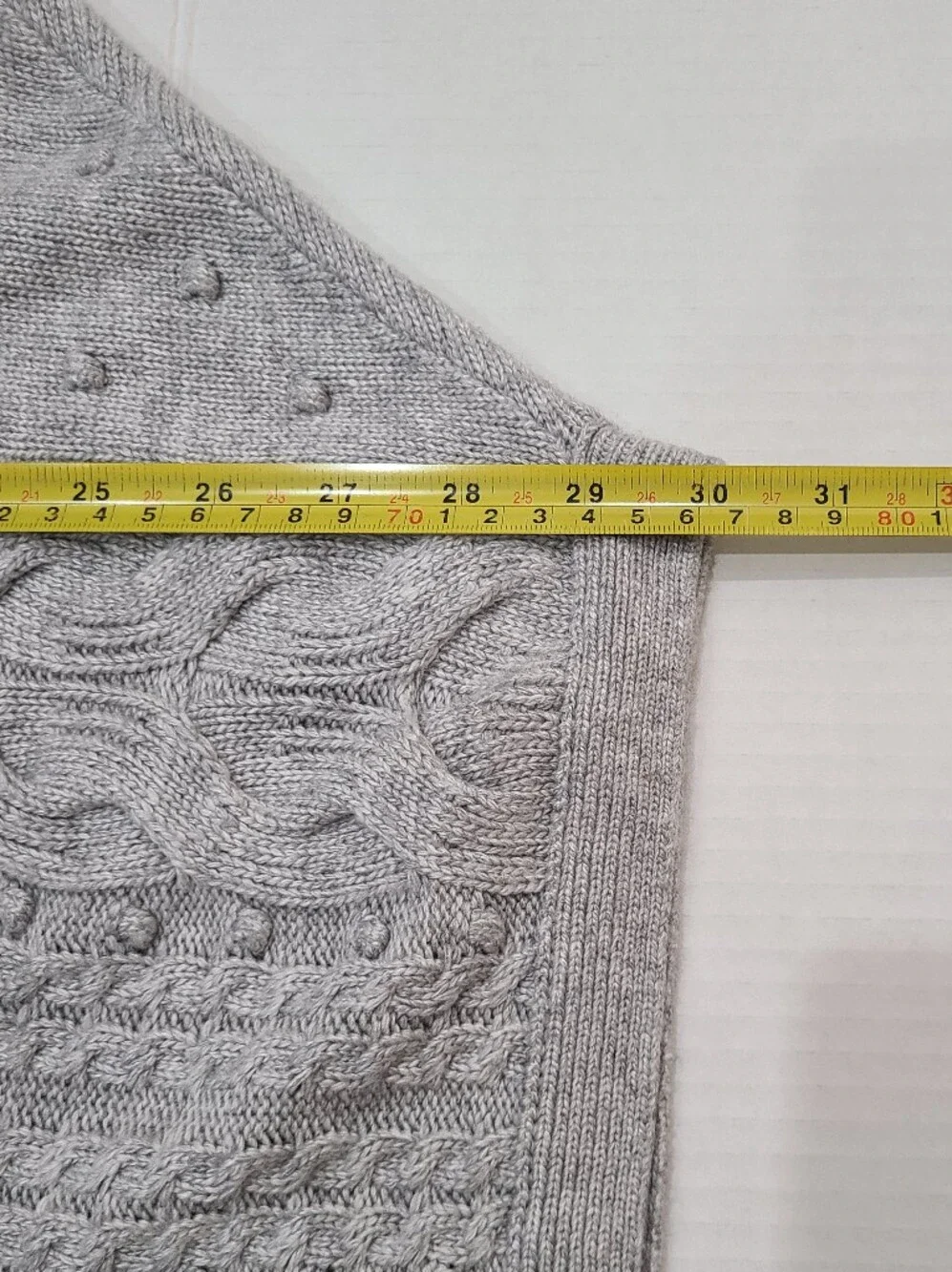 Talbots Cable Knit Mockneck Poncho Sweater Gray Bobble Popcorn Sz Small NWT